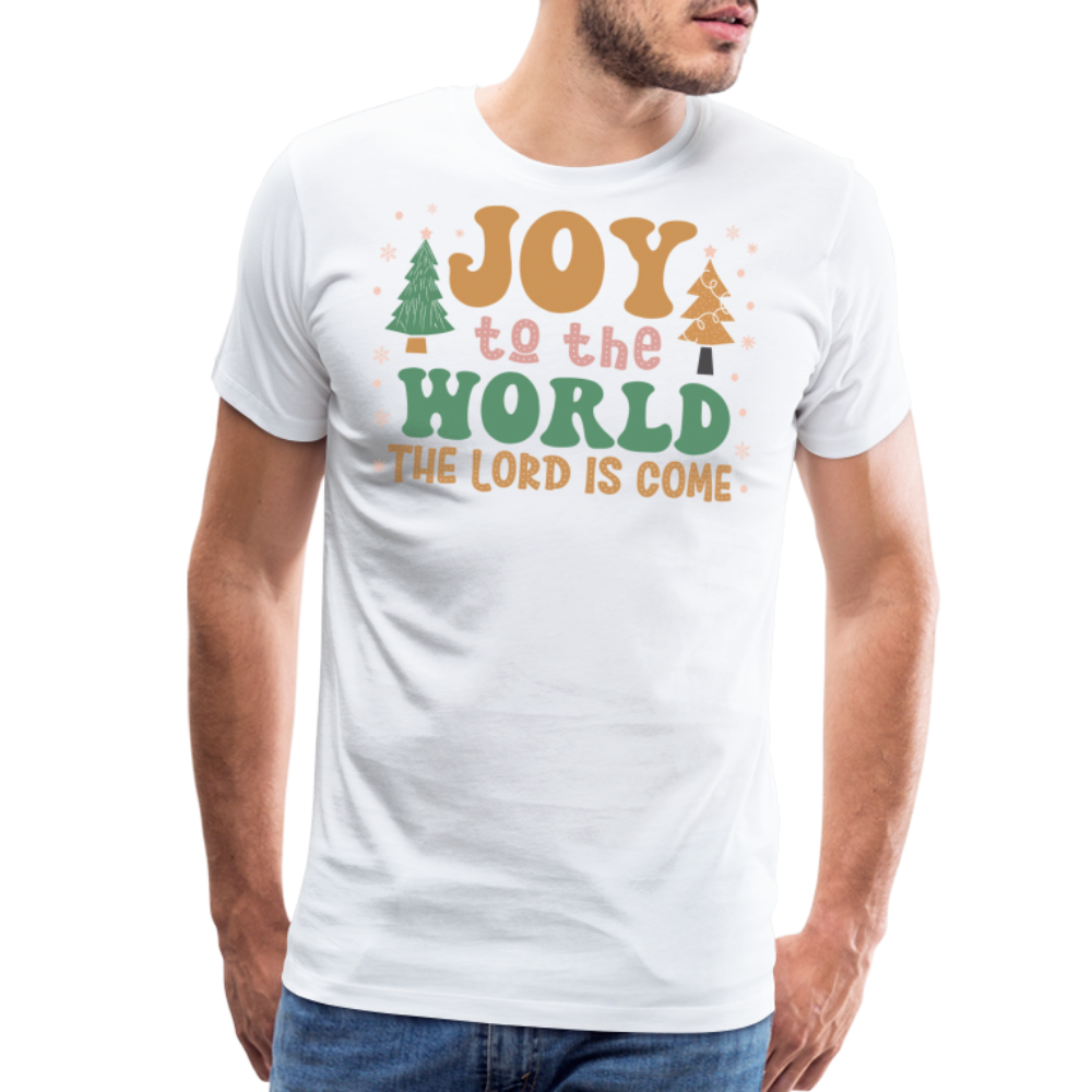 Joy to the World Christmas Family Men's Premium T-Shirt - white