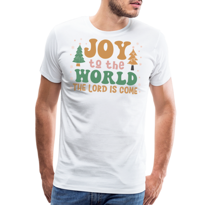 Joy to the World Christmas Family Men's Premium T-Shirt - white