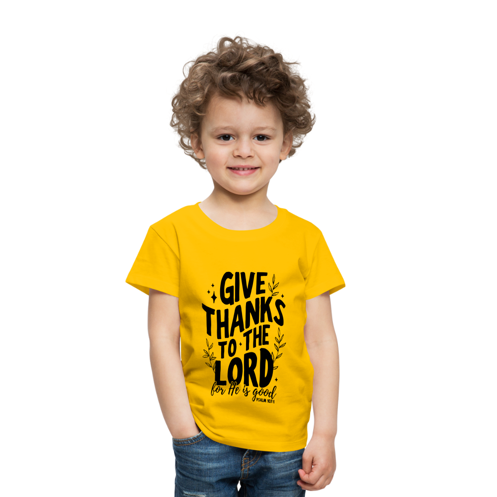 Give Thanks to the Lord Toddler T-Shirt - sun yellow