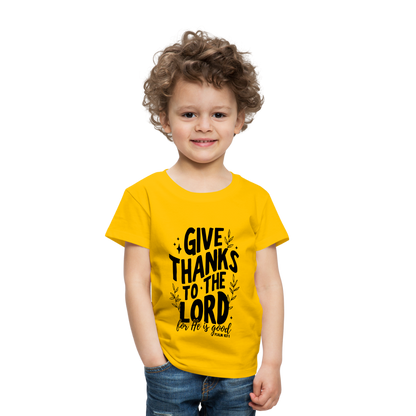 Give Thanks to the Lord Toddler T-Shirt - sun yellow