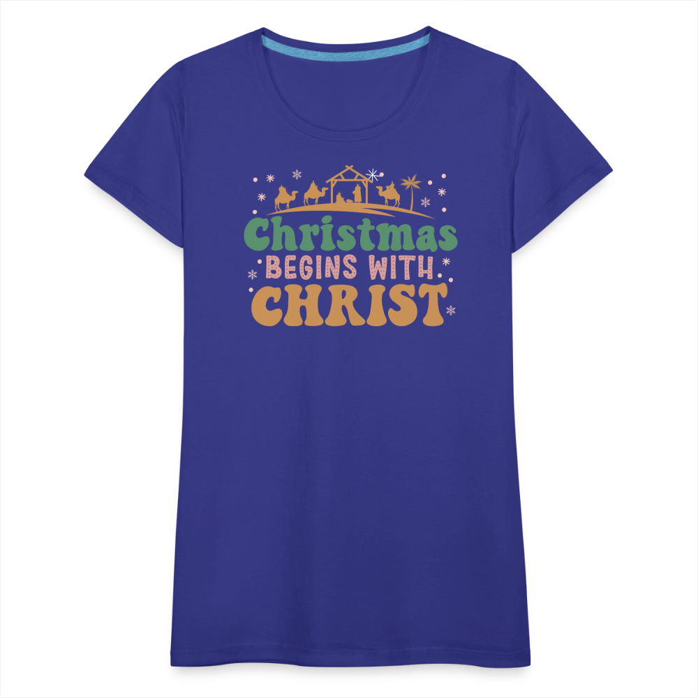 Christmas Begins with Christ Family Women’s Premium T-Shirt - royal blue