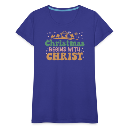 Christmas Begins with Christ Family Women’s Premium T-Shirt - royal blue