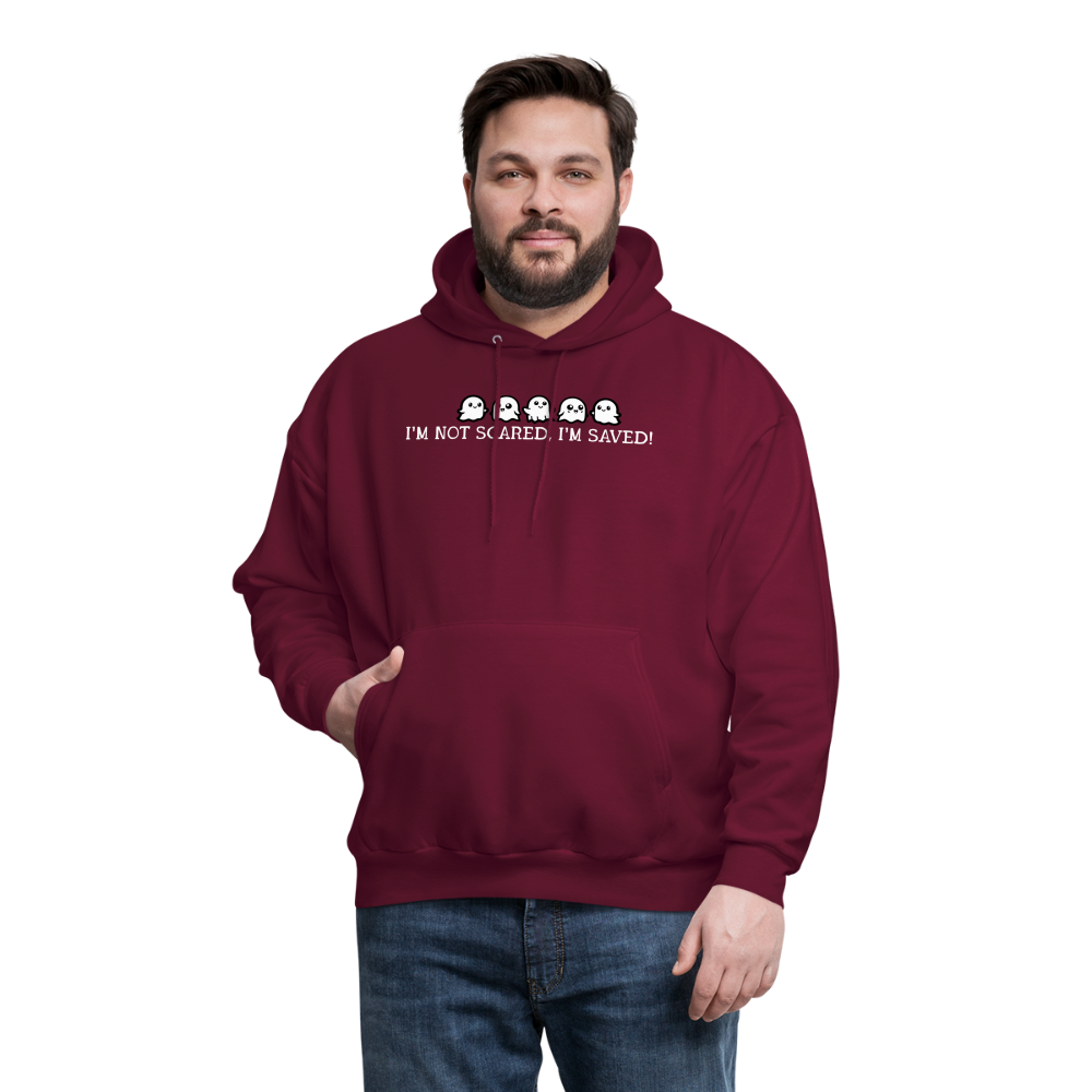 I'm Not Scared I'm Saved (W) Men's Hoodie - burgundy