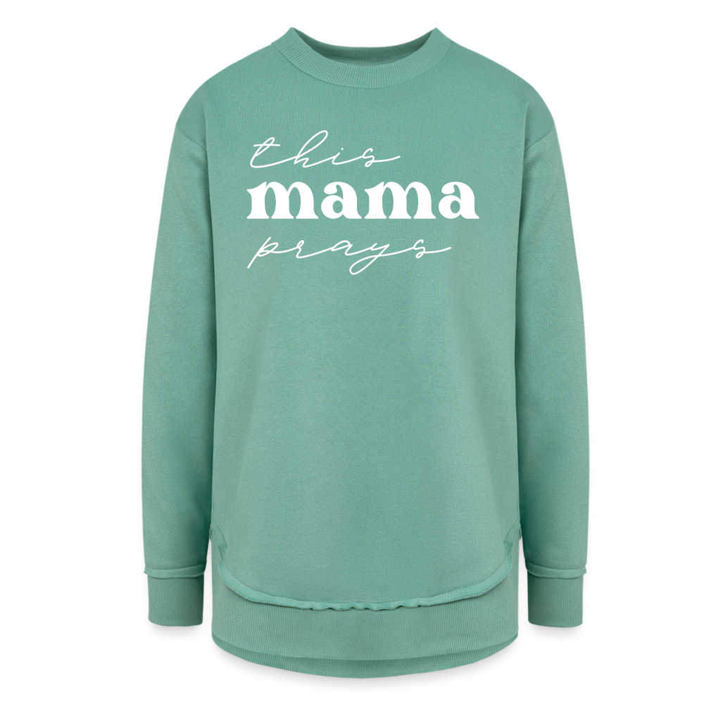 This Mama Prays (W) Women's Weekend Tunic Fleece Sweatshirt - saltwater