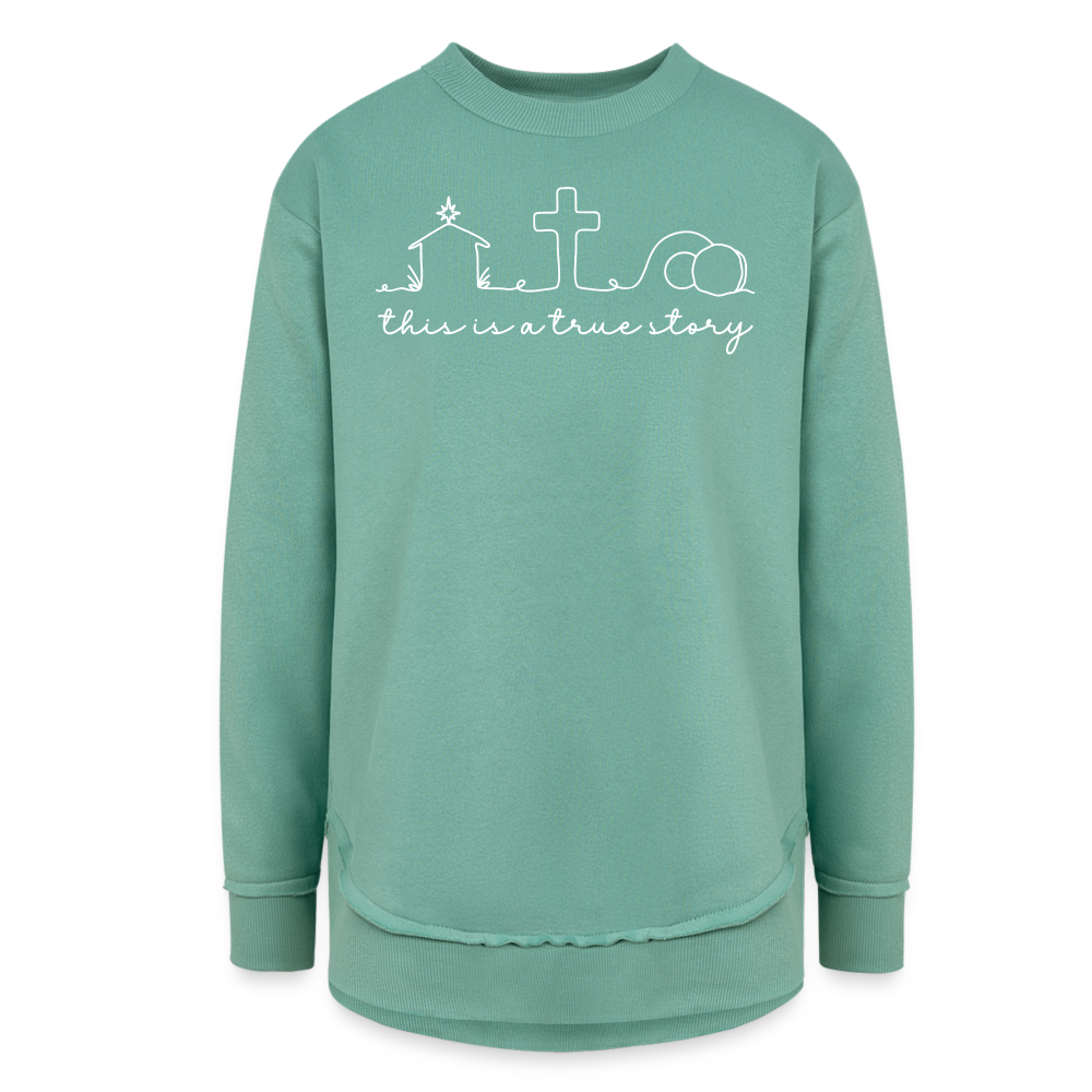 This is a True Story (W) Women's Tunic Sweater - saltwater