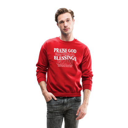 Praise God from Whom All Blessings Flow Men's Sweater - red