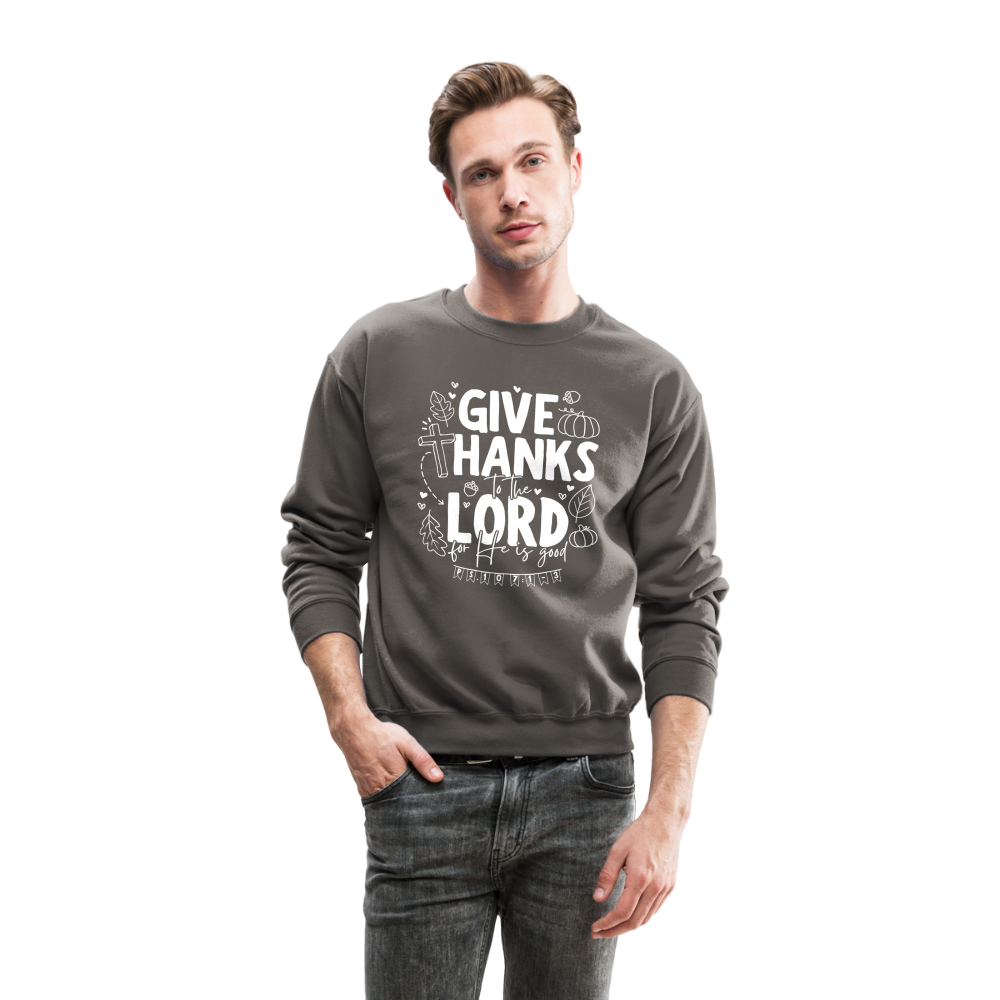 Give Thanks to the Lord (W) Men's Sweater - asphalt gray