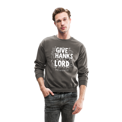 Give Thanks to the Lord (W) Men's Sweater - asphalt gray