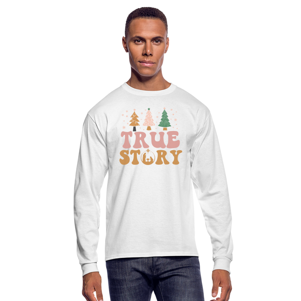 True Story Christmas Family Men's Long Sleeve T-Shirt - white