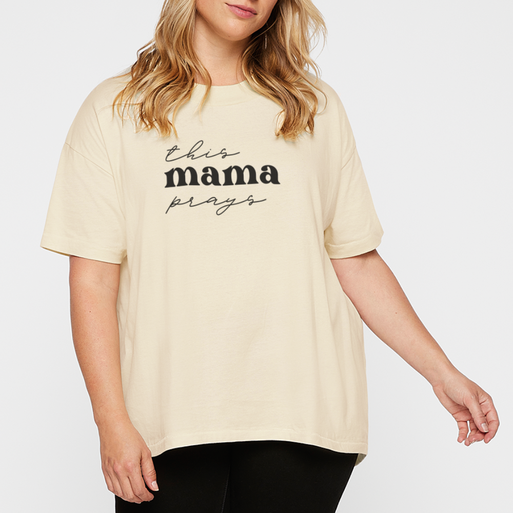 This Mama Prays Women's Hi Lo T-Shirt - Natural