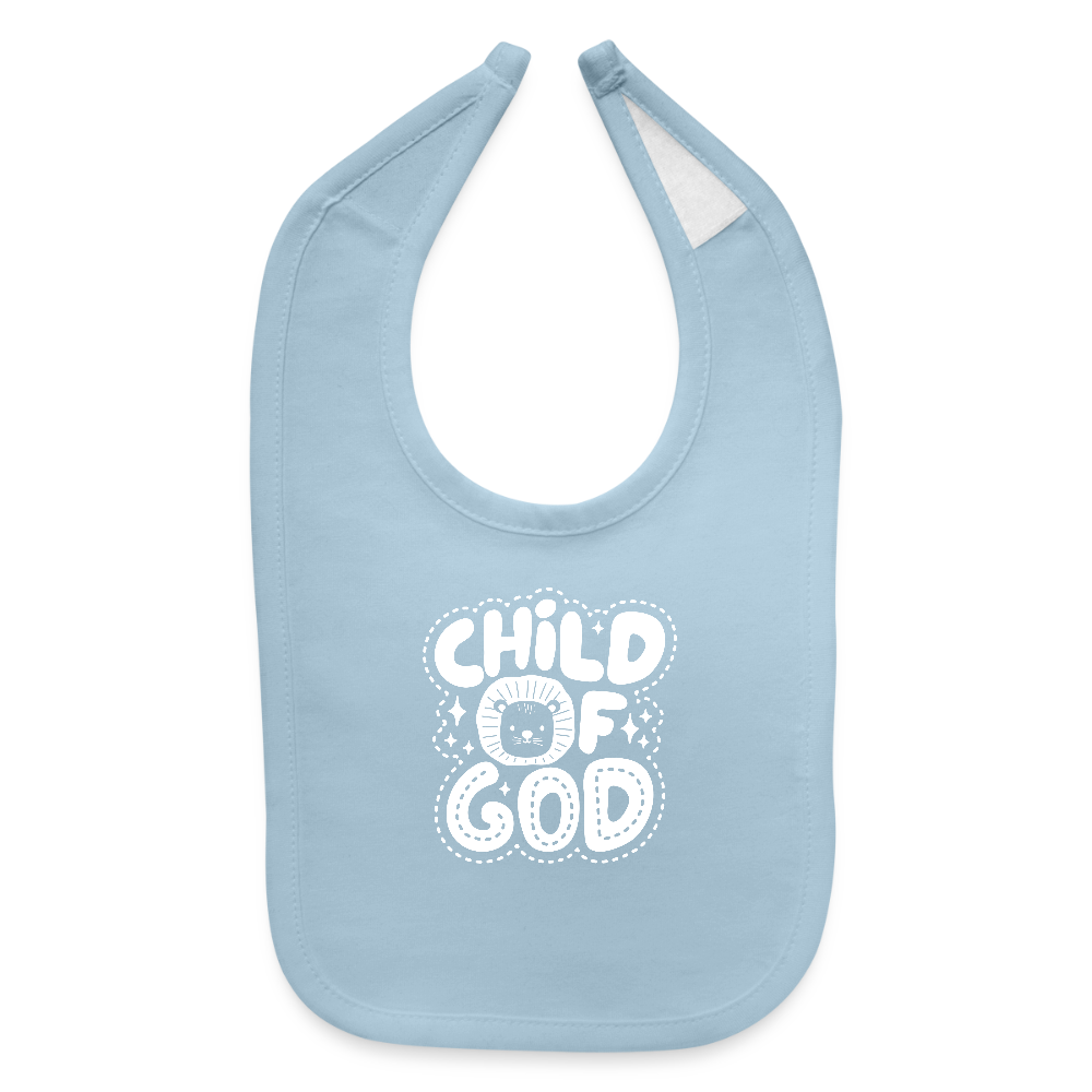 Child of God Baby Bib - light blue