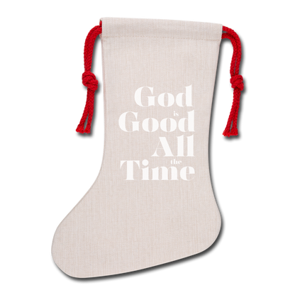 God is Good All the Time Natural Holiday Stocking - natural