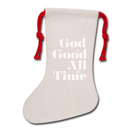 God is Good All the Time Natural Holiday Stocking - natural