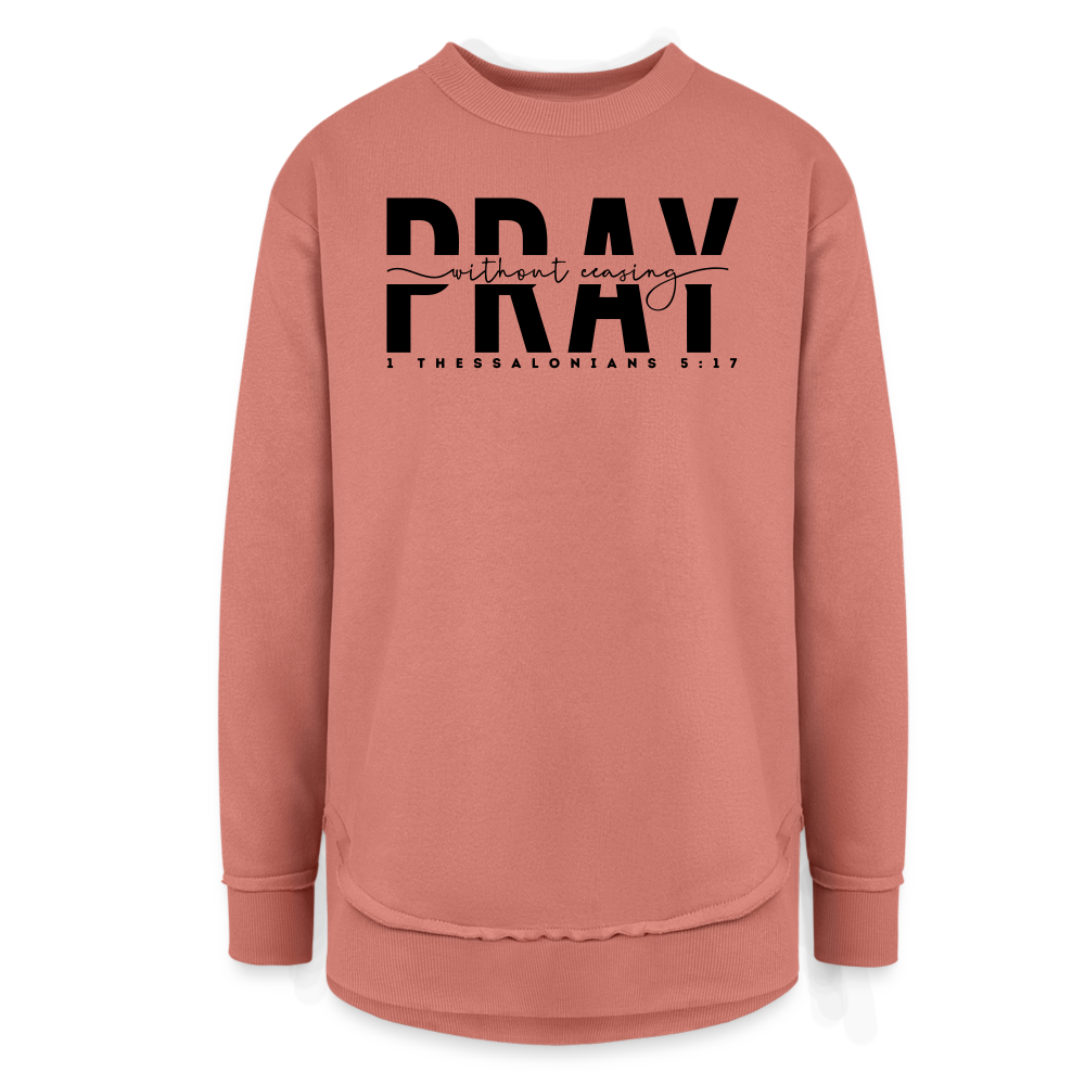 Pray Without Ceasing Women's Tunic Sweater - mauve