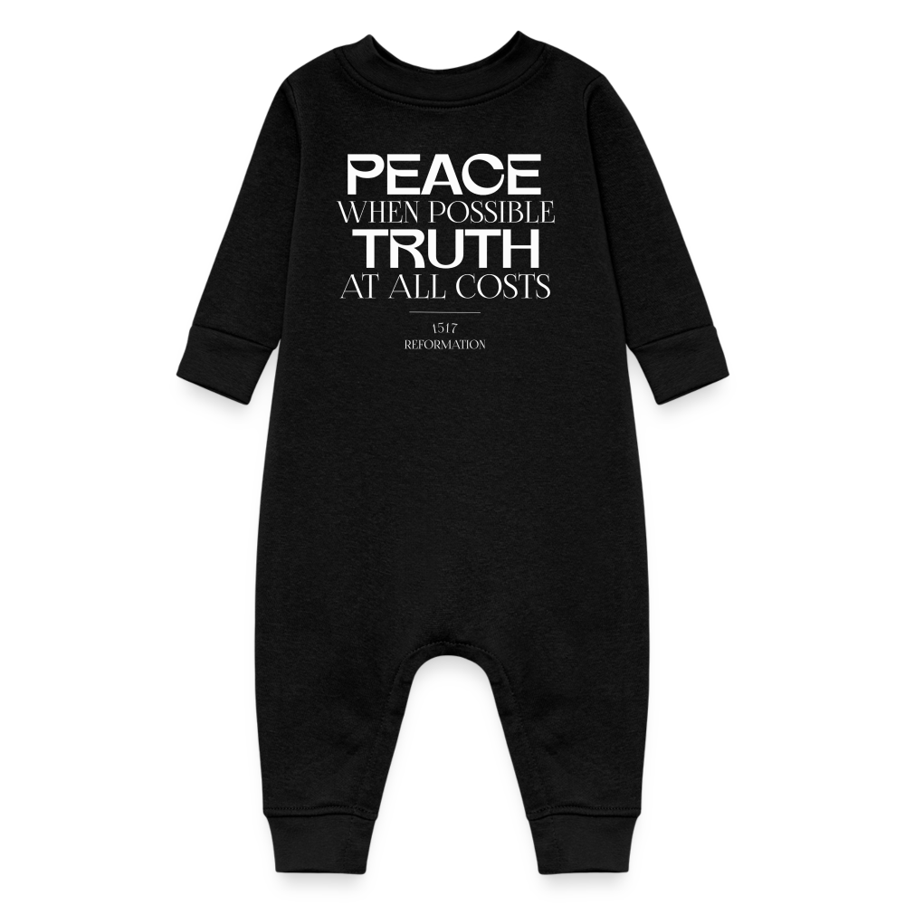 Peace when Possible Truth at All Costs Reformation Day (W) Fleece Baby Bodysuit - black