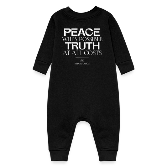 Peace when Possible Truth at All Costs Reformation Day (W) Fleece Baby Bodysuit - black