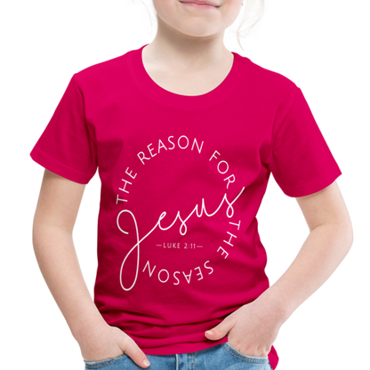 The Reason for the Season (W) Christmas Toddler Shirt - dark pink