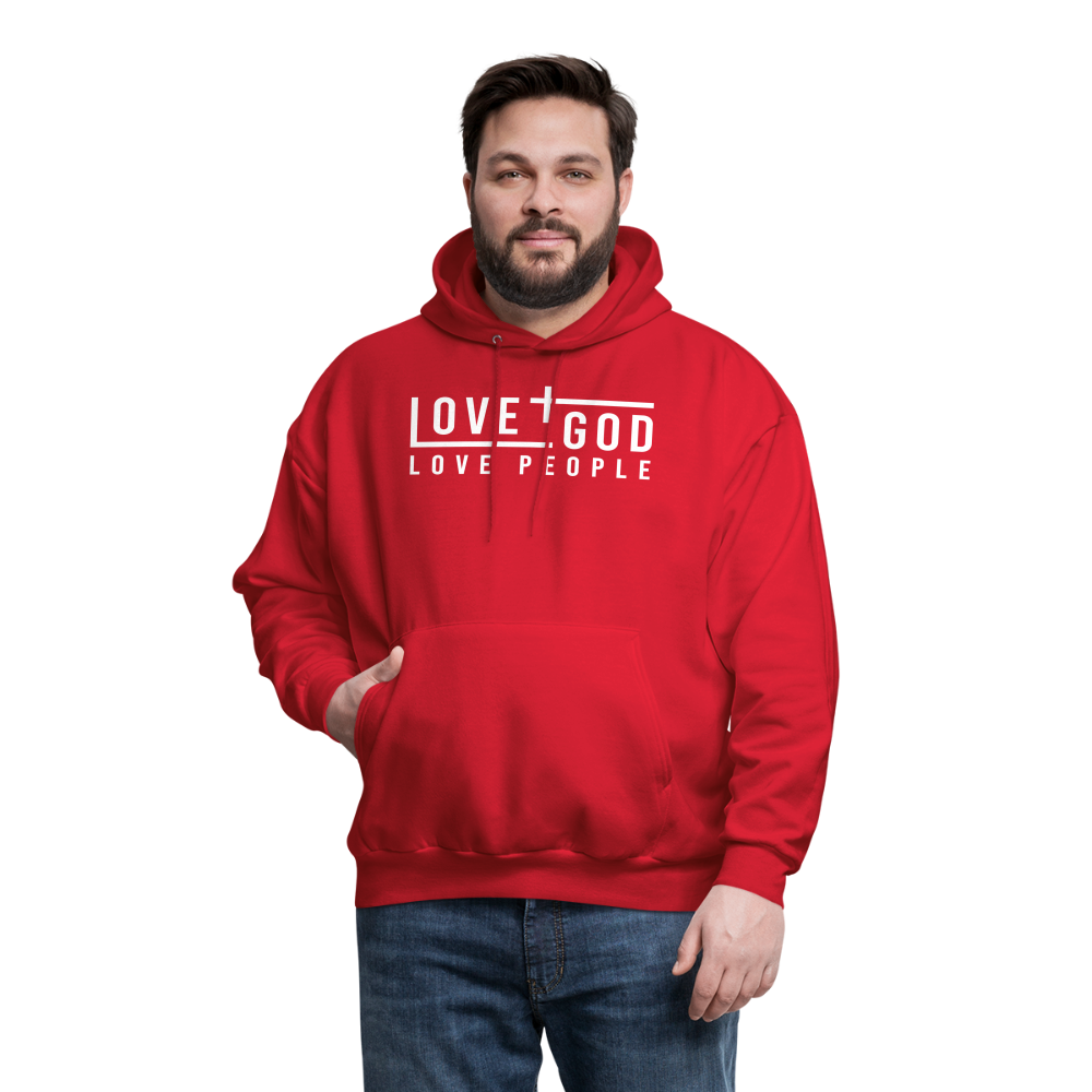 Love God Love People Men's Hoodie - red