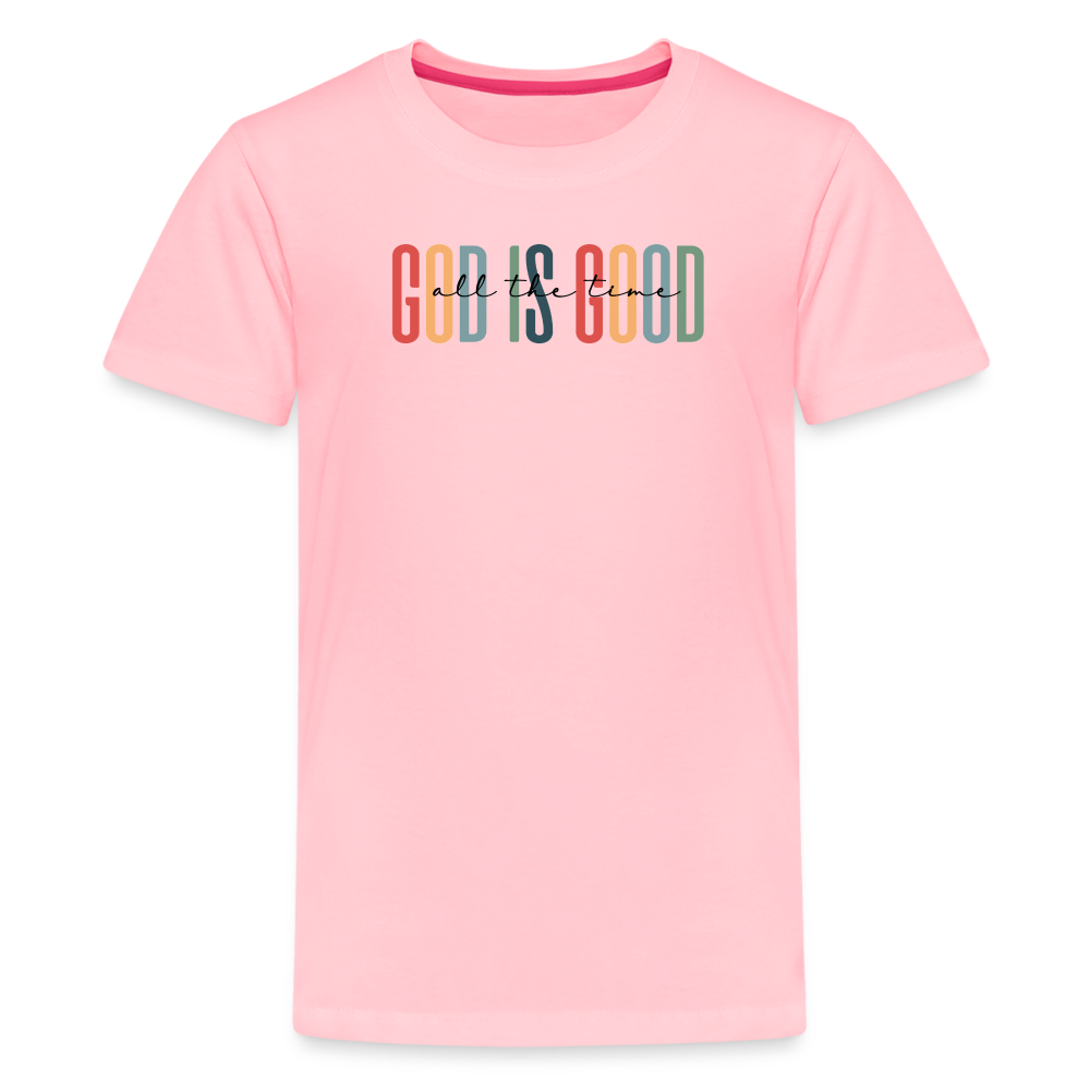 God is Good (Rainbow) Kid's T-Shirt - pink