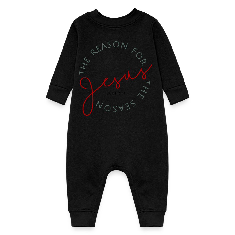 The Reason for the Season (Color) Christmas Family Baby Fleece One Piece - black