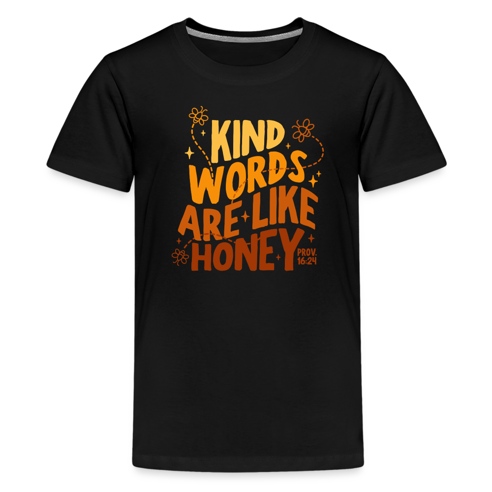 Kind Words are Like Honey Kid's T-Shirt - black