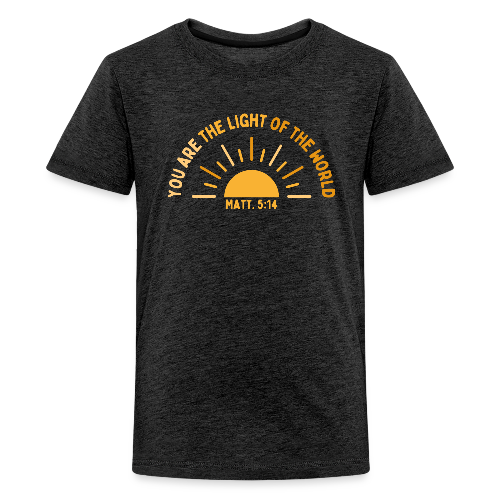 You are the Light of the World (Color) Kids T-Shirt - charcoal grey