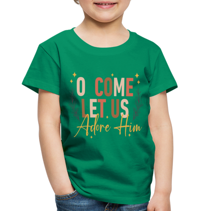 O Come Let us Adore Him Christmas Toddler Shirt - kelly green