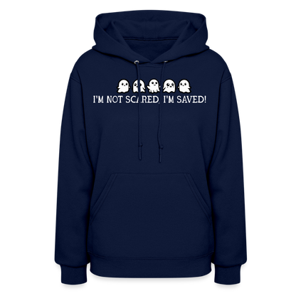 I'm Not Scared I'm Saved (W) Women's Hoodie - navy