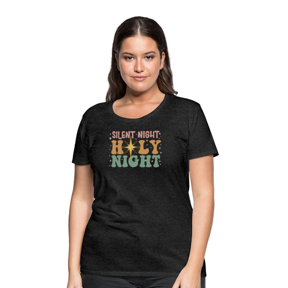 Silent Night Christmas Family Women’s Premium T-Shirt - charcoal grey