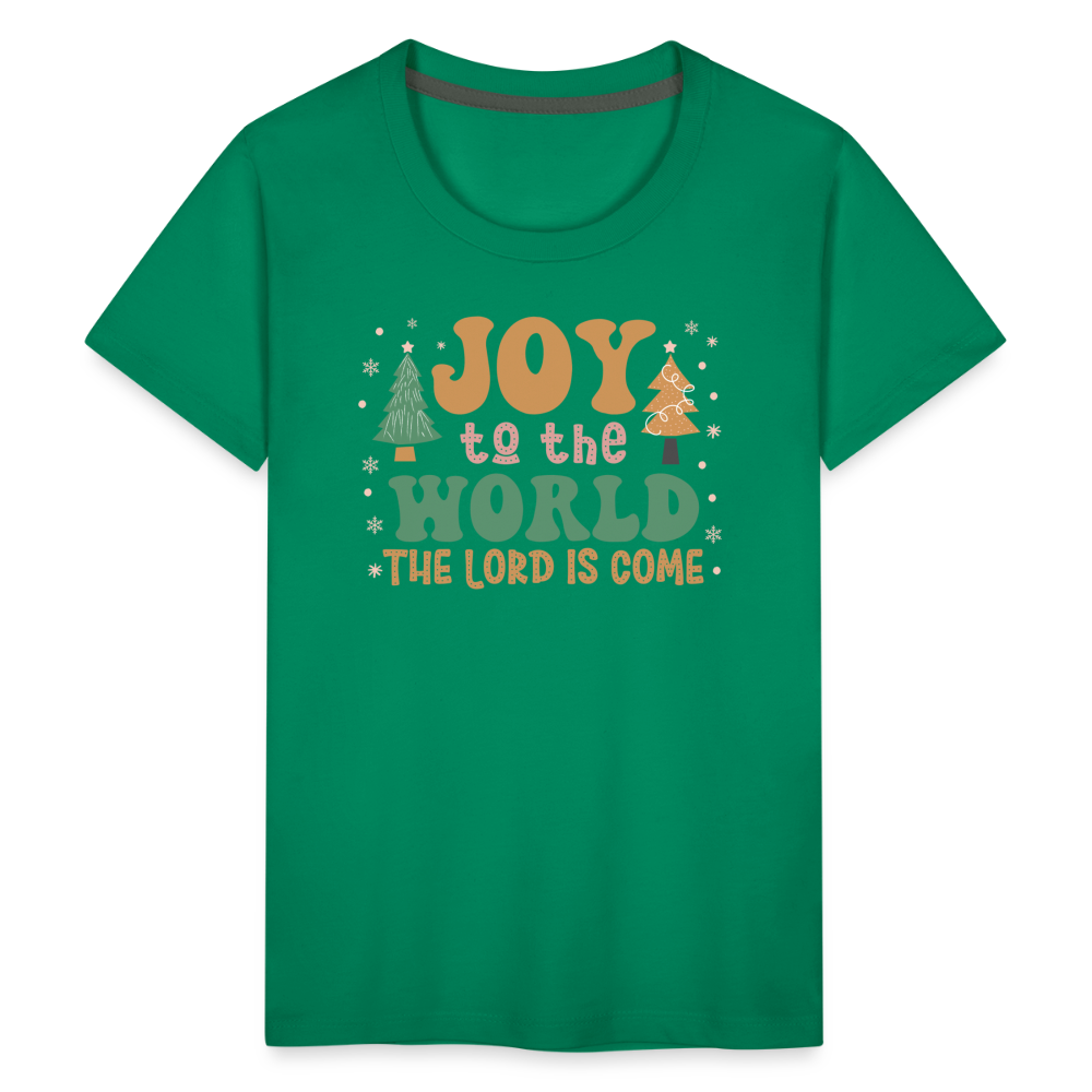 Joy to the World Christmas Family Kids' Premium T-Shirt - kelly green