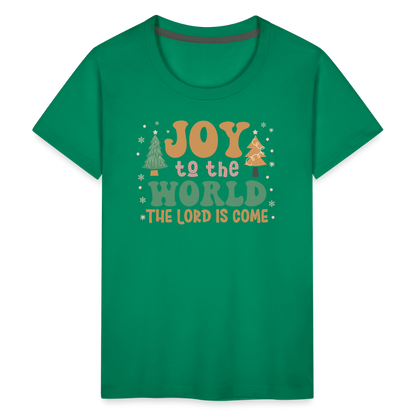 Joy to the World Christmas Family Kids' Premium T-Shirt - kelly green