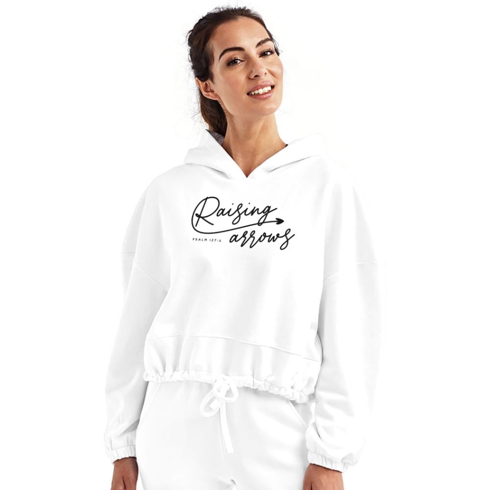 Raising Arrows Women’s Cropped Hoodie - white