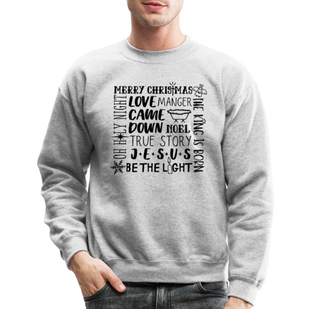 Christmas Collage Men's Sweater - heather gray