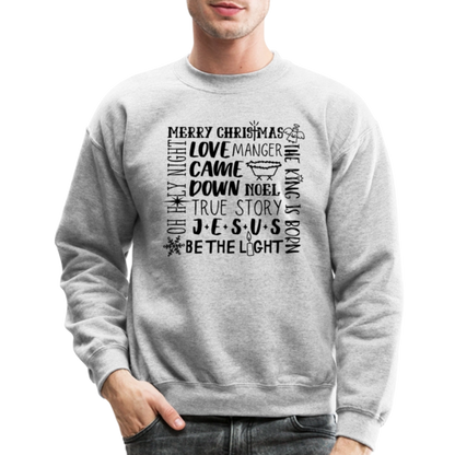 Christmas Collage Men's Sweater - heather gray