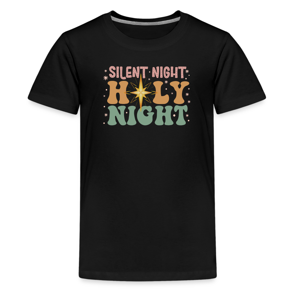 Silent Night Christmas Family Kids' Premium T-Shirt - black