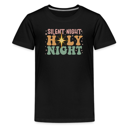 Silent Night Christmas Family Kids' Premium T-Shirt - black