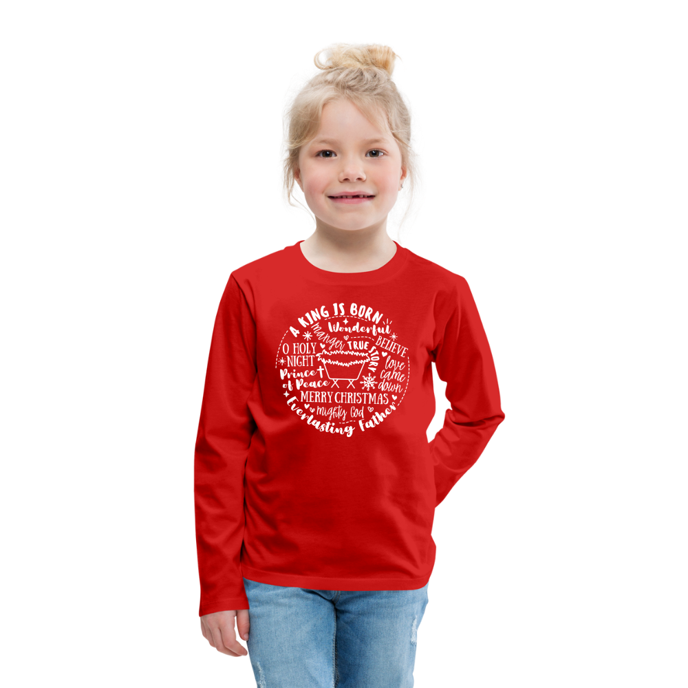 Manger Collage (W) Kid's Long Sleeve Shirt - red