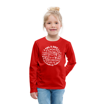 Manger Collage (W) Kid's Long Sleeve Shirt - red