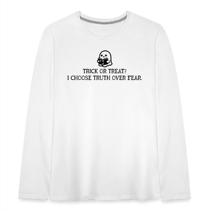 Trick or Treat I Choose Truth (Bible) Kid's Long Sleeve Shirt - white