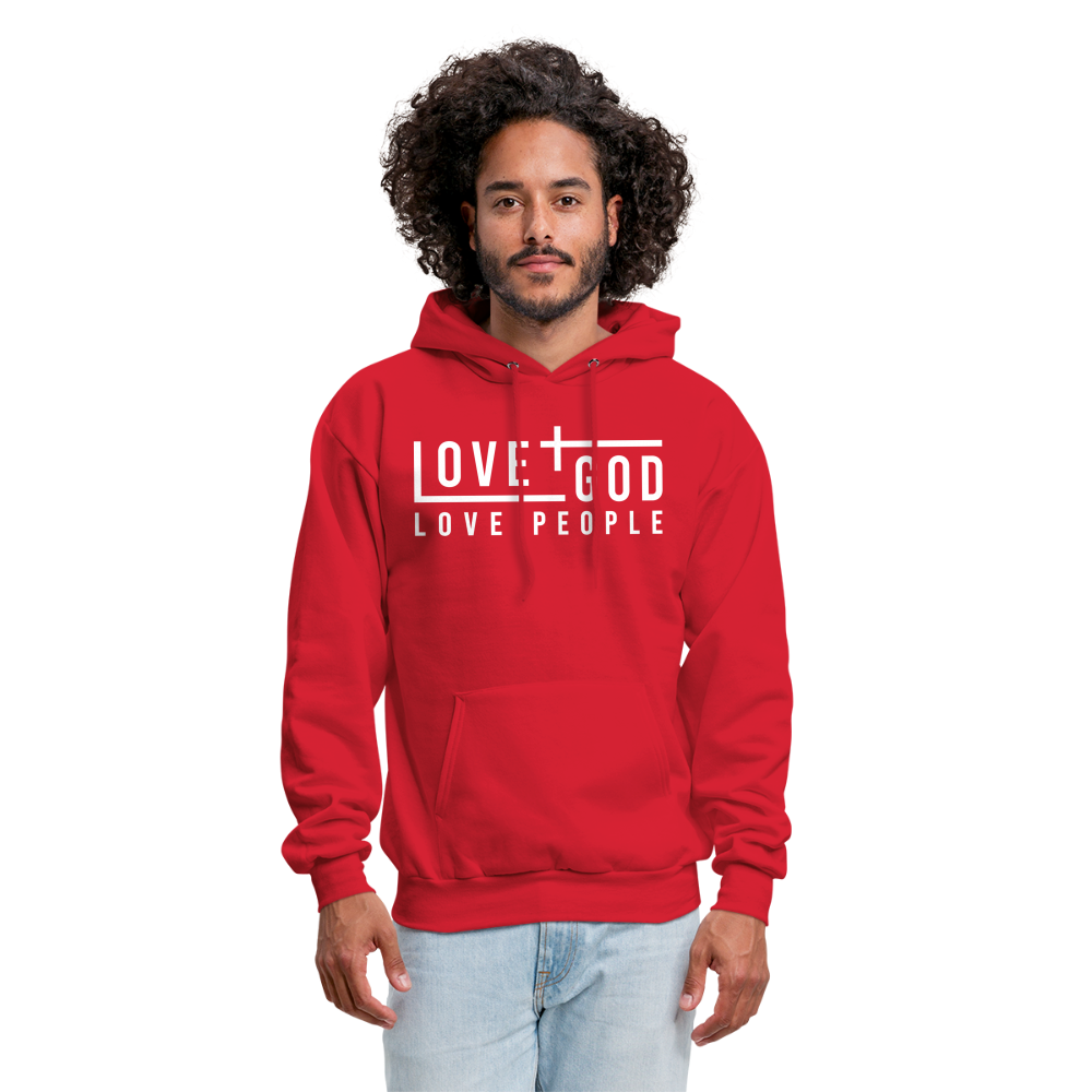 Love God Love People Men's Hoodie - red