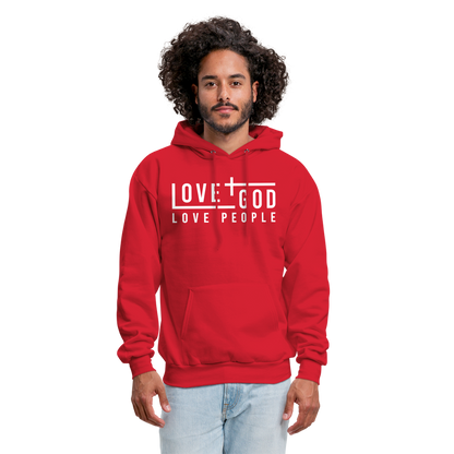 Love God Love People Men's Hoodie - red