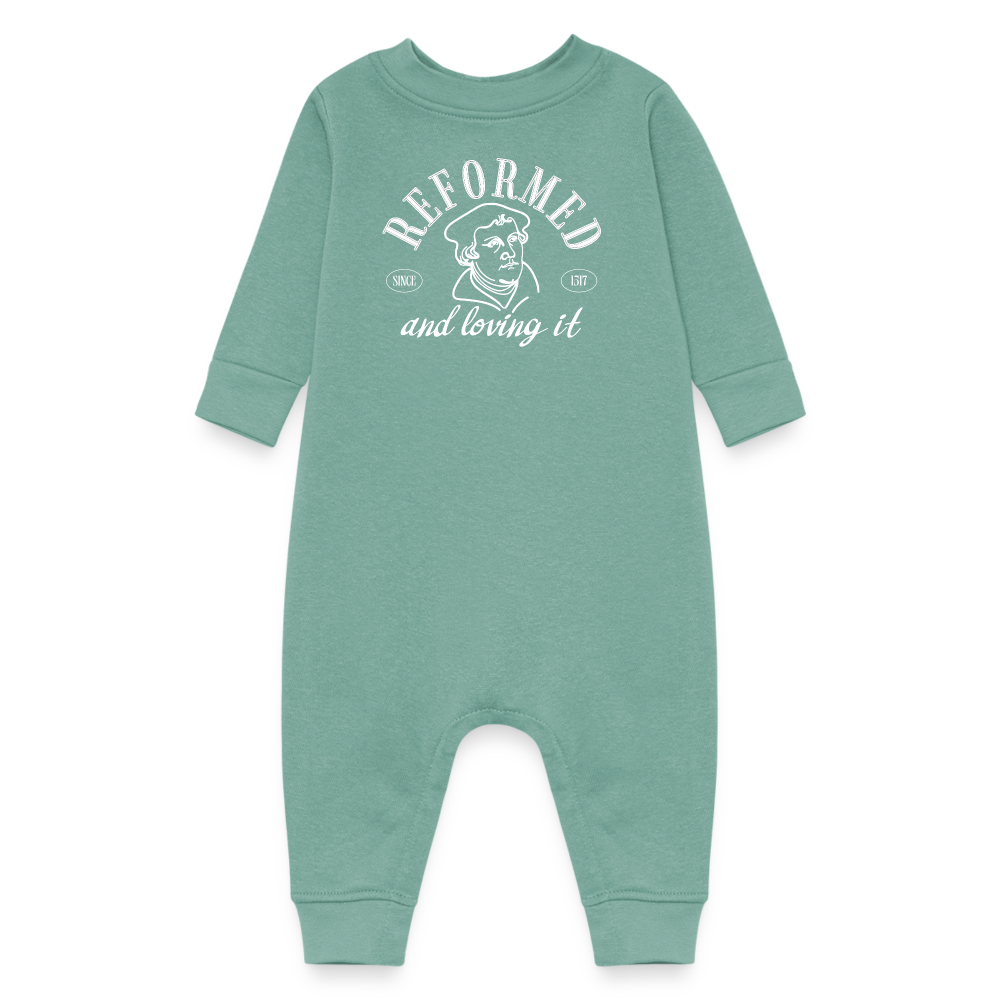 Reformed & Loving It (W) Reformation Day Fleece Baby Bodysuit - saltwater