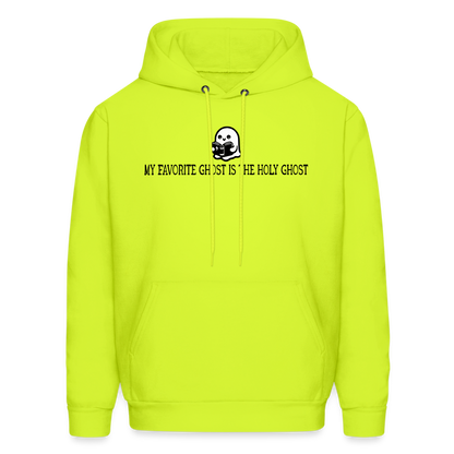 My Favorite Ghost is the Holy Ghost (Bible) Men's Hoodie - safety green