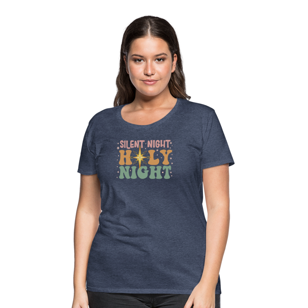 Silent Night Christmas Family Women’s Premium T-Shirt - heather blue