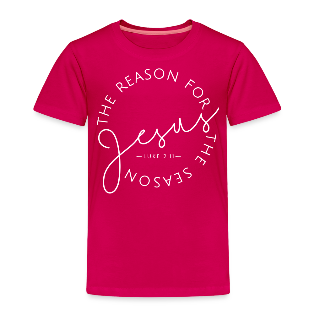 The Reason for the Season (W) Christmas Toddler Shirt - dark pink