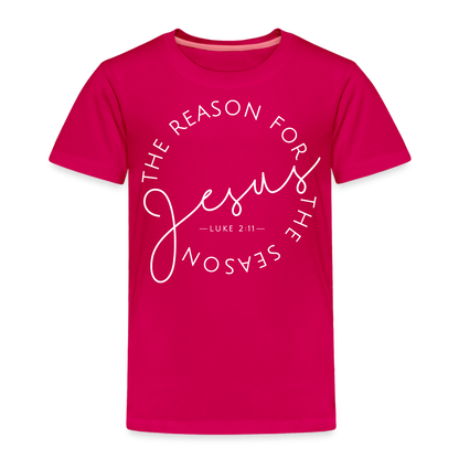 The Reason for the Season (W) Christmas Toddler Shirt - dark pink