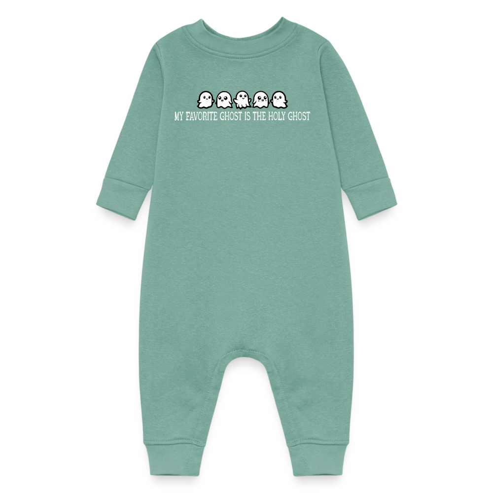 My Favorite Ghost is the Holy Ghost (W) Baby Fleece Bodysuit - saltwater