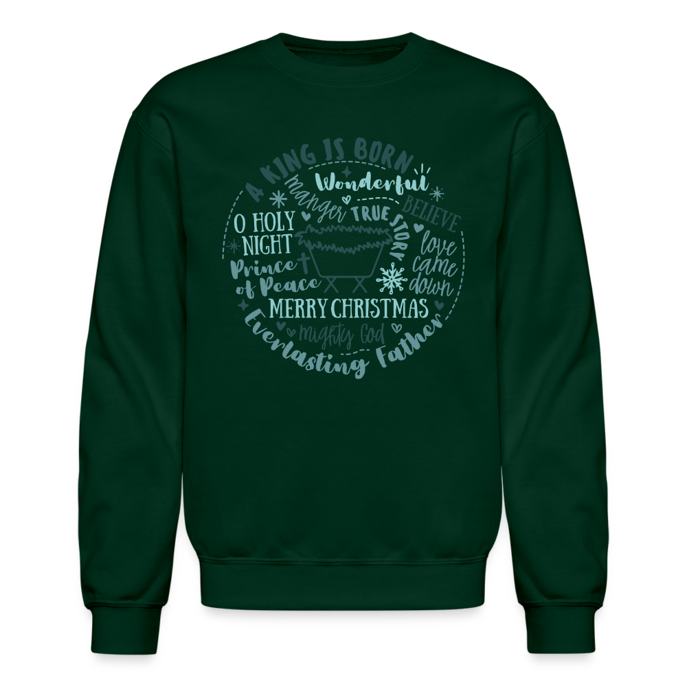 Manger Collage (B) Men's Sweater - forest green