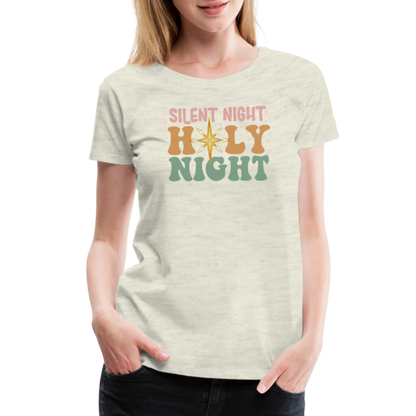 Silent Night Christmas Family Women’s Premium T-Shirt - heather oatmeal