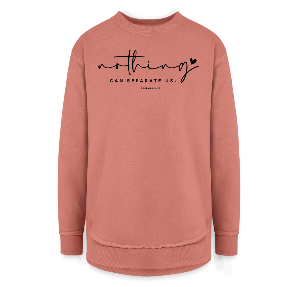 Nothing Can Separate Us Romans 8:39 Women's Long Sleeve Weekend Tunic - mauve